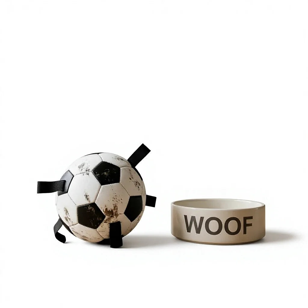 GENTLY GIANT Soccer Ball Dog Toy – Indestructible PU Ball with Grab Tabs | Floats on Water | For Large Dogs