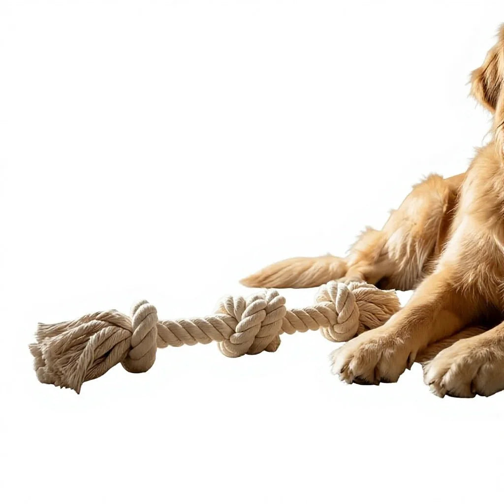 GENTLY GIANT 29" Heavy Duty Rope Tug Toy | 3 Strong Knots | 100% Natural Cotton | For Large Dogs